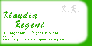 klaudia regeni business card